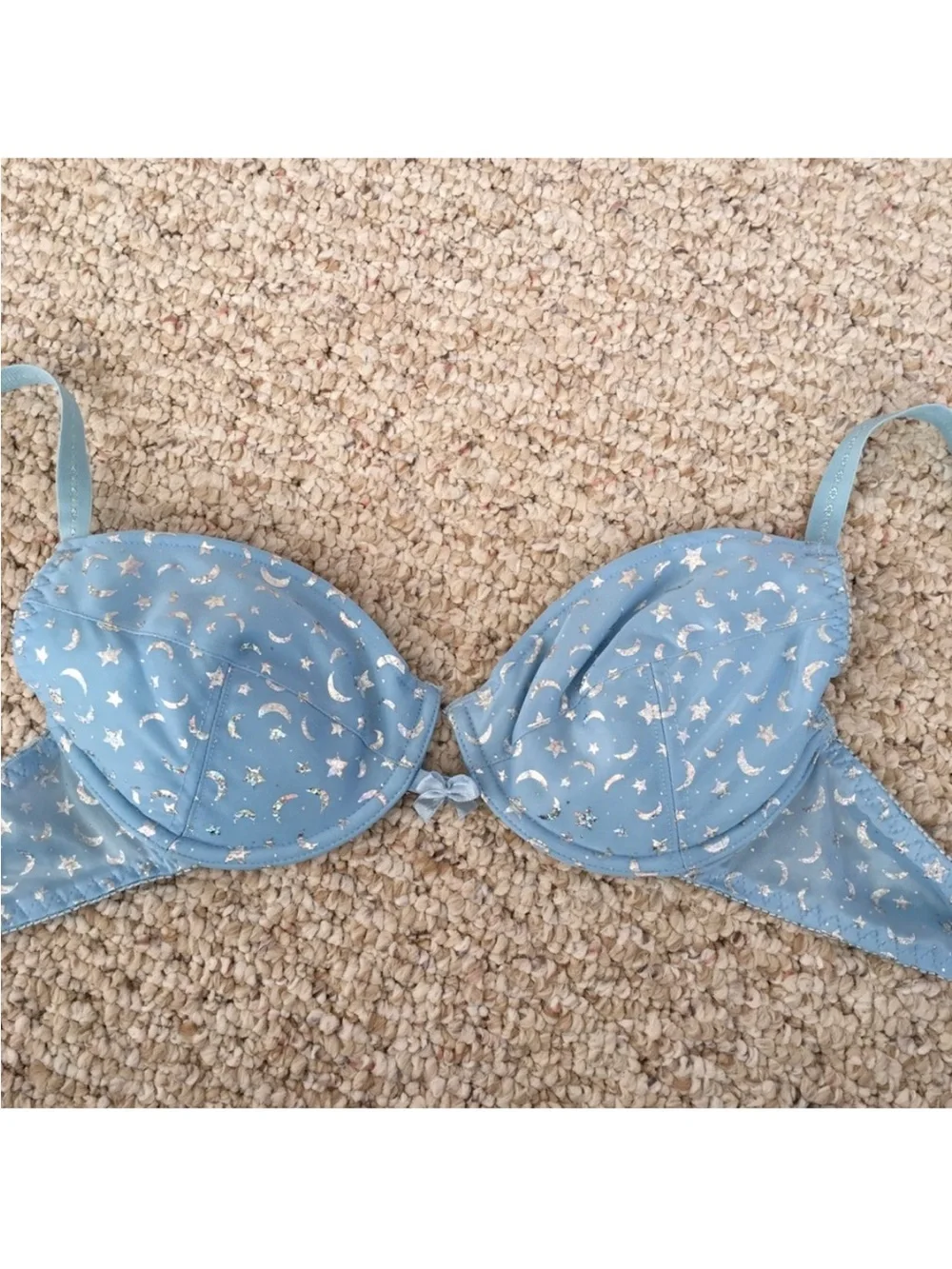 NWT Rene Rofe Light Blue Moon & Star Underwire Bra - Picture 3 of 6